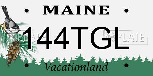 144TGL Maine License Plate
