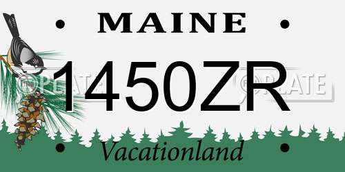 1450ZR Maine License Plate