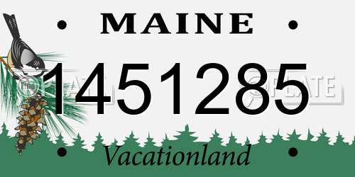1451285 Maine License Plate