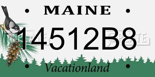 14512B8 Maine License Plate