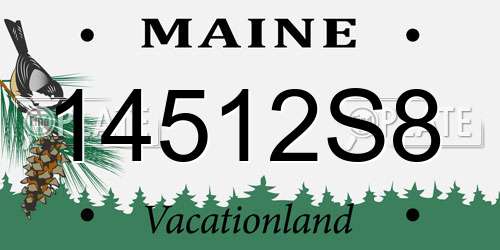 14512S8 Maine License Plate