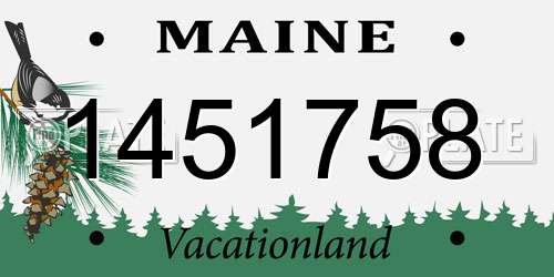 1451758 Maine License Plate