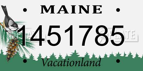 1451785 Maine License Plate