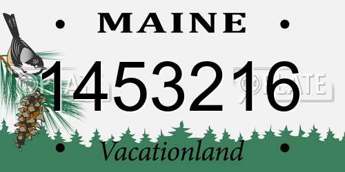 1453216 Maine License Plate