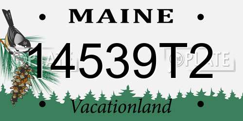 14539T2 Maine License Plate
