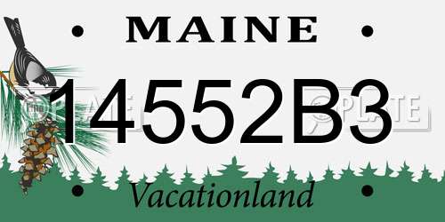 14552B3 Maine License Plate