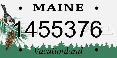 1455376 Maine License Plate