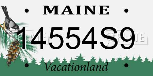14554S9 Maine License Plate