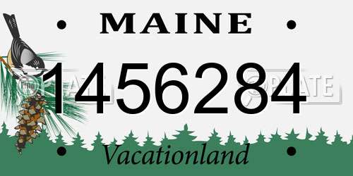 1456284 Maine License Plate