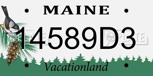 14589D3 Maine License Plate