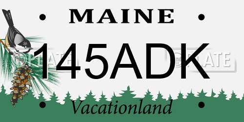 145ADK Maine License Plate
