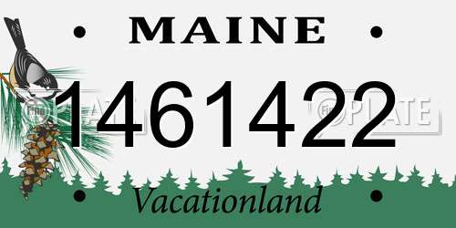 1461422 Maine License Plate