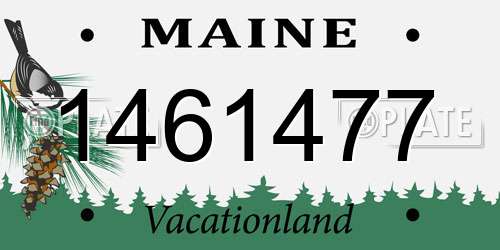 1461477 Maine License Plate