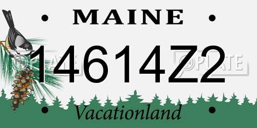 14614Z2 Maine License Plate
