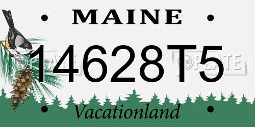 14628T5 Maine License Plate
