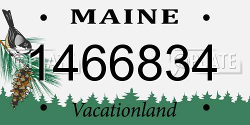 1466834 Maine License Plate