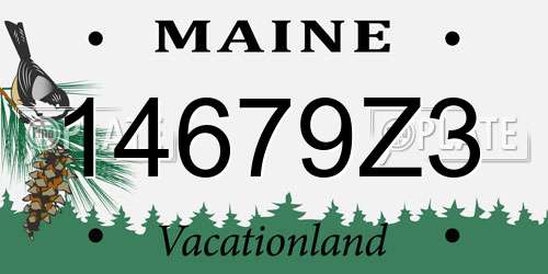 14679Z3 Maine License Plate