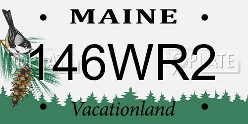 146WR2 Maine License Plate