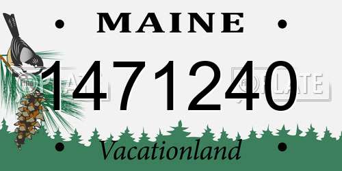 1471240 Maine License Plate