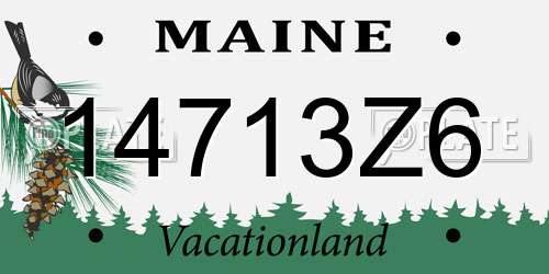 14713Z6 Maine License Plate