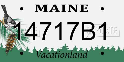 14717B1 Maine License Plate