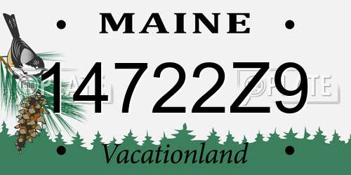 14722Z9 Maine License Plate