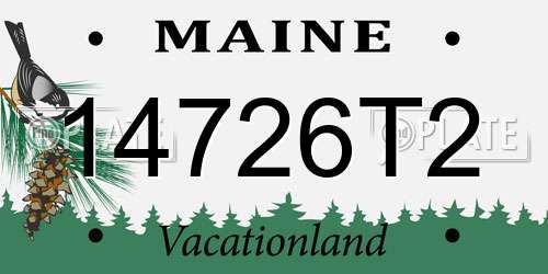 14726T2 Maine License Plate