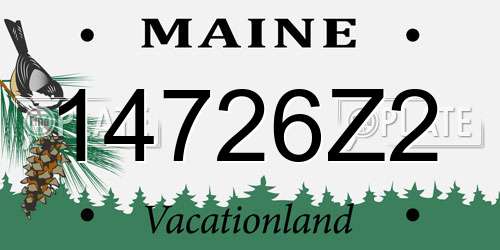 14726Z2 Maine License Plate
