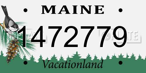 1472779 Maine License Plate