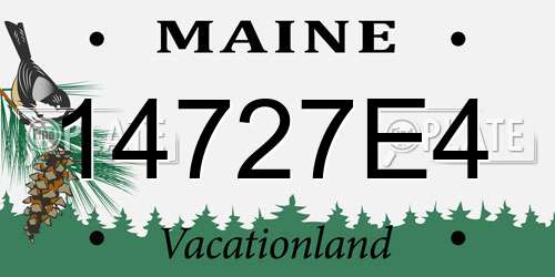 14727E4 Maine License Plate