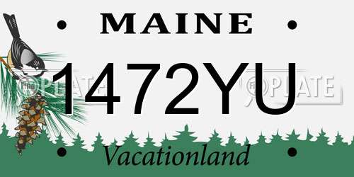1472YU Maine License Plate