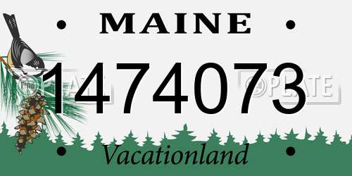 1474073 Maine License Plate
