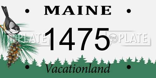1475 Maine License Plate
