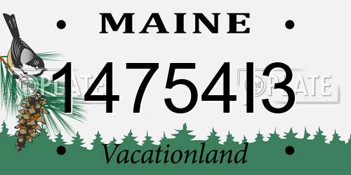 14754I3 Maine License Plate