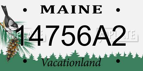 14756A2 Maine License Plate