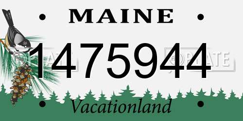 1475944 Maine License Plate