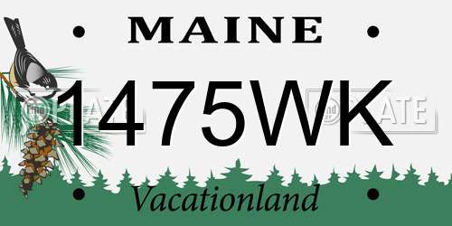 1475WK Maine License Plate