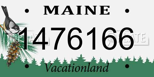 1476166 Maine License Plate