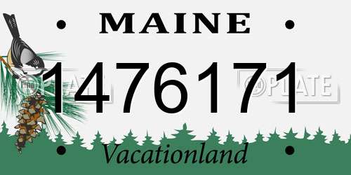1476171 Maine License Plate