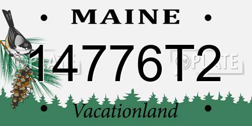 14776T2 Maine License Plate