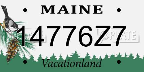 14776Z7 Maine License Plate
