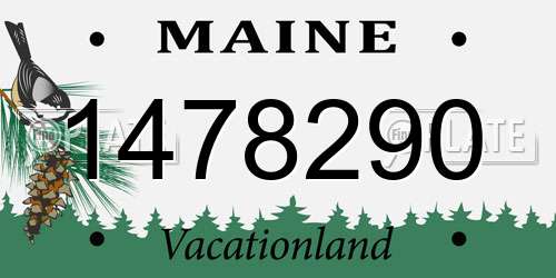 1478290 Maine License Plate