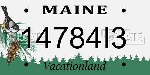 14784I3 Maine License Plate