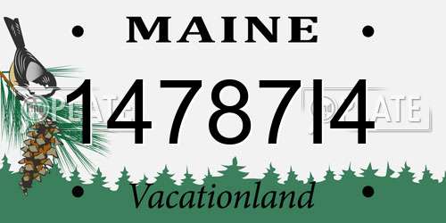 14787I4 Maine License Plate