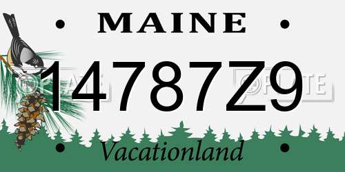14787Z9 Maine License Plate