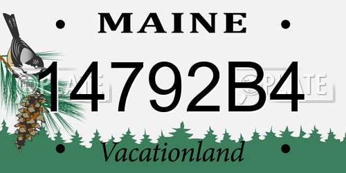 14792B4 Maine License Plate