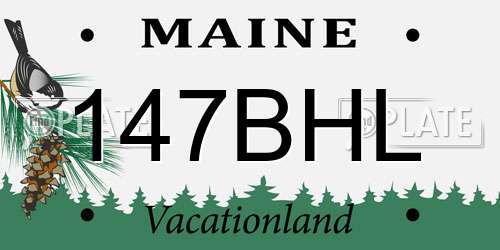 147BHL Maine License Plate