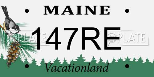 147RE Maine License Plate