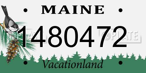 1480472 Maine License Plate