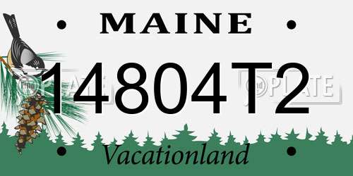 14804T2 Maine License Plate